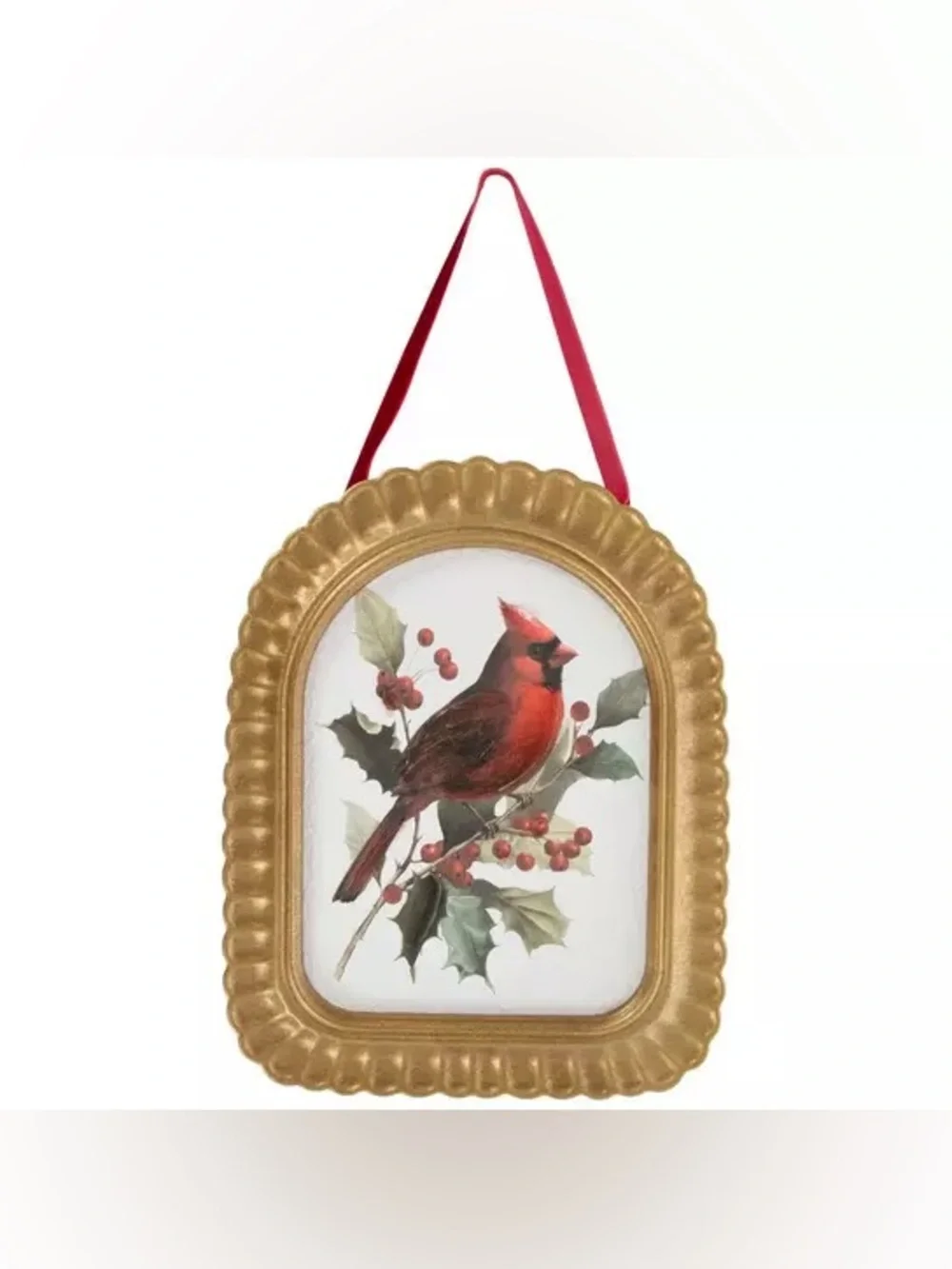 Cardinal On Berry Branch Framed Wall Decor